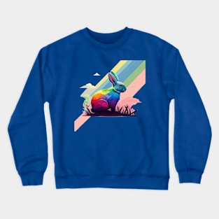 Rainbow Rabbit Crewneck Sweatshirt